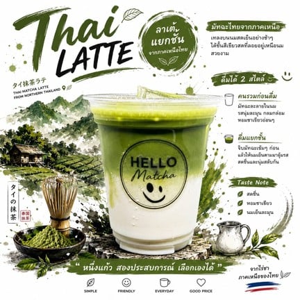 Thai Matcha Latte แยกชั้น